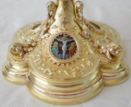 Solid silver gilt antique French Gothic Chalice.